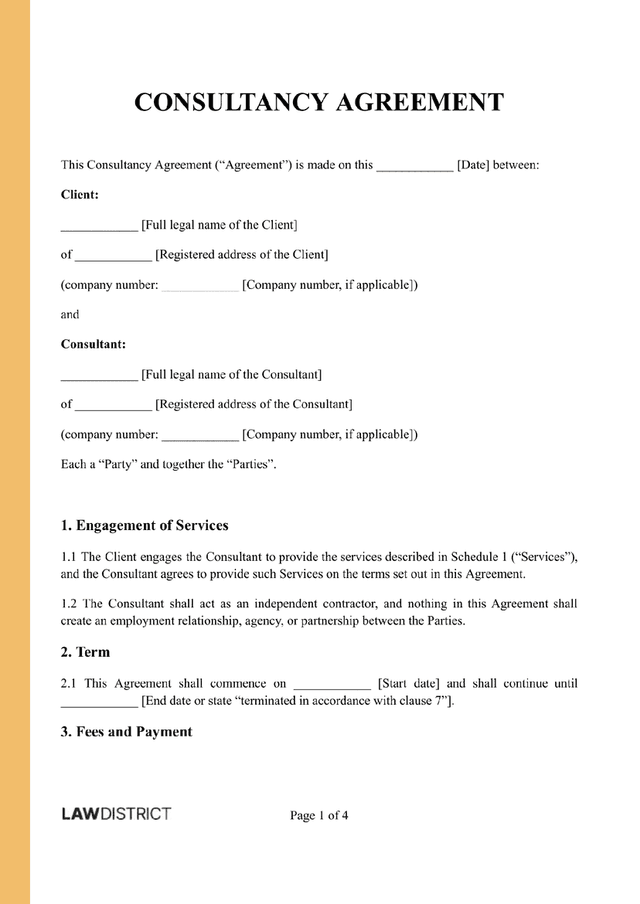 UK Consultancy Agreement Sample